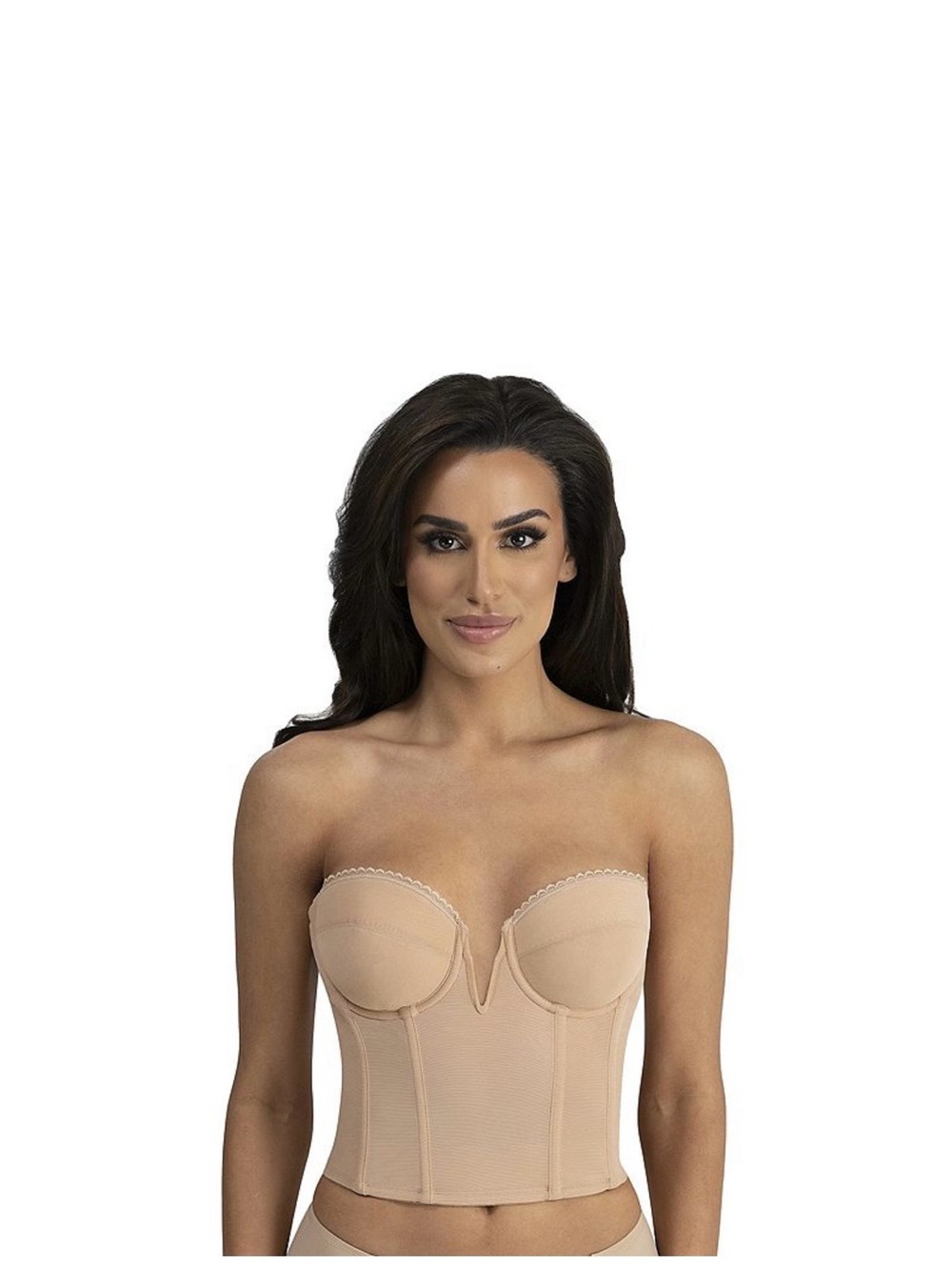Dominique Valerie V-Wire Backless Strapless Bridal Bustier 6390 32C 
Dominique